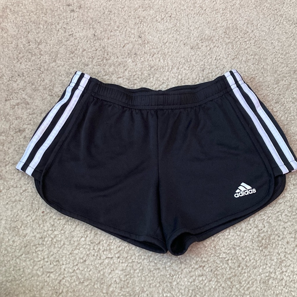Adidas Black and White Shorts with Iconic Stripes